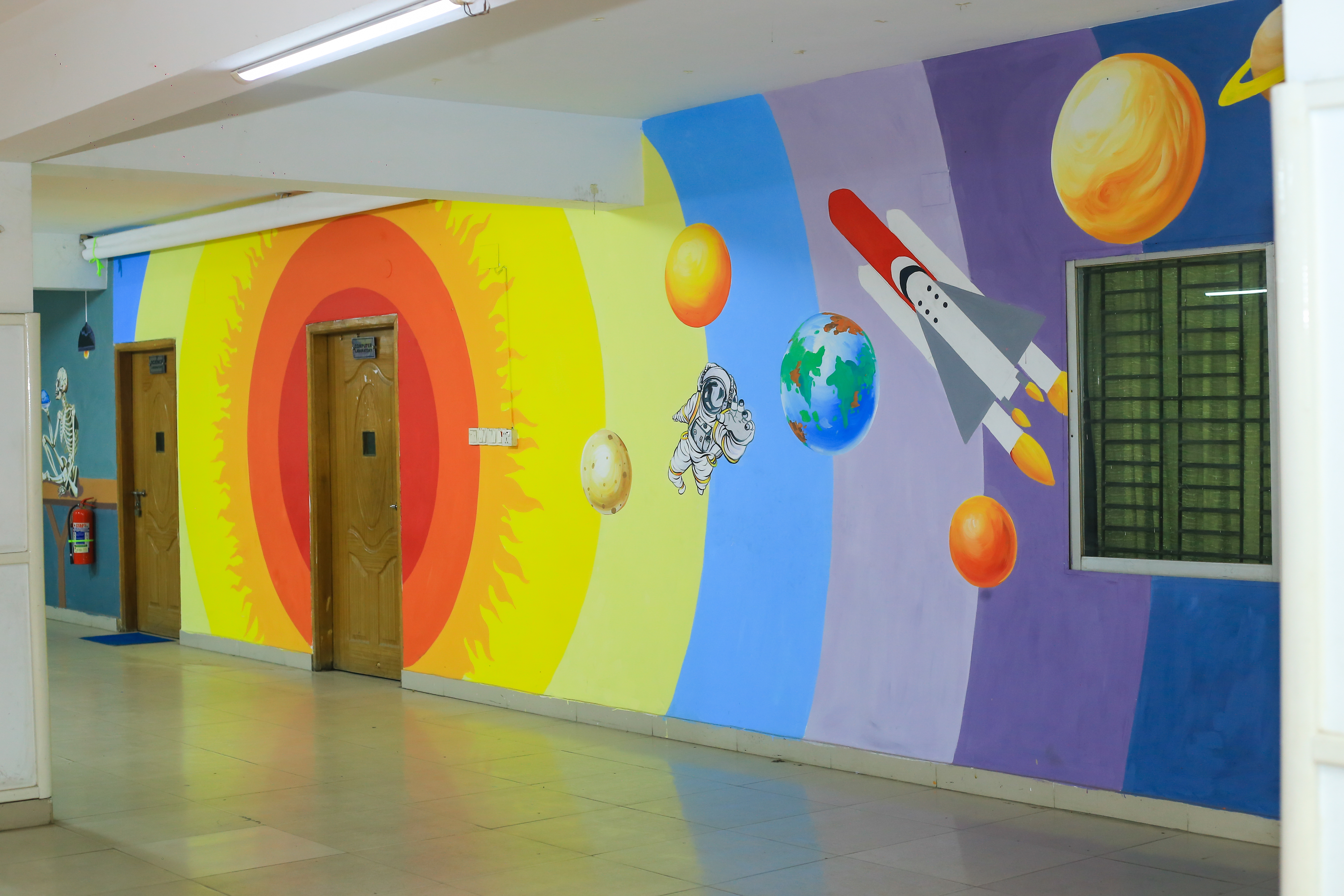 Colorful campus mural